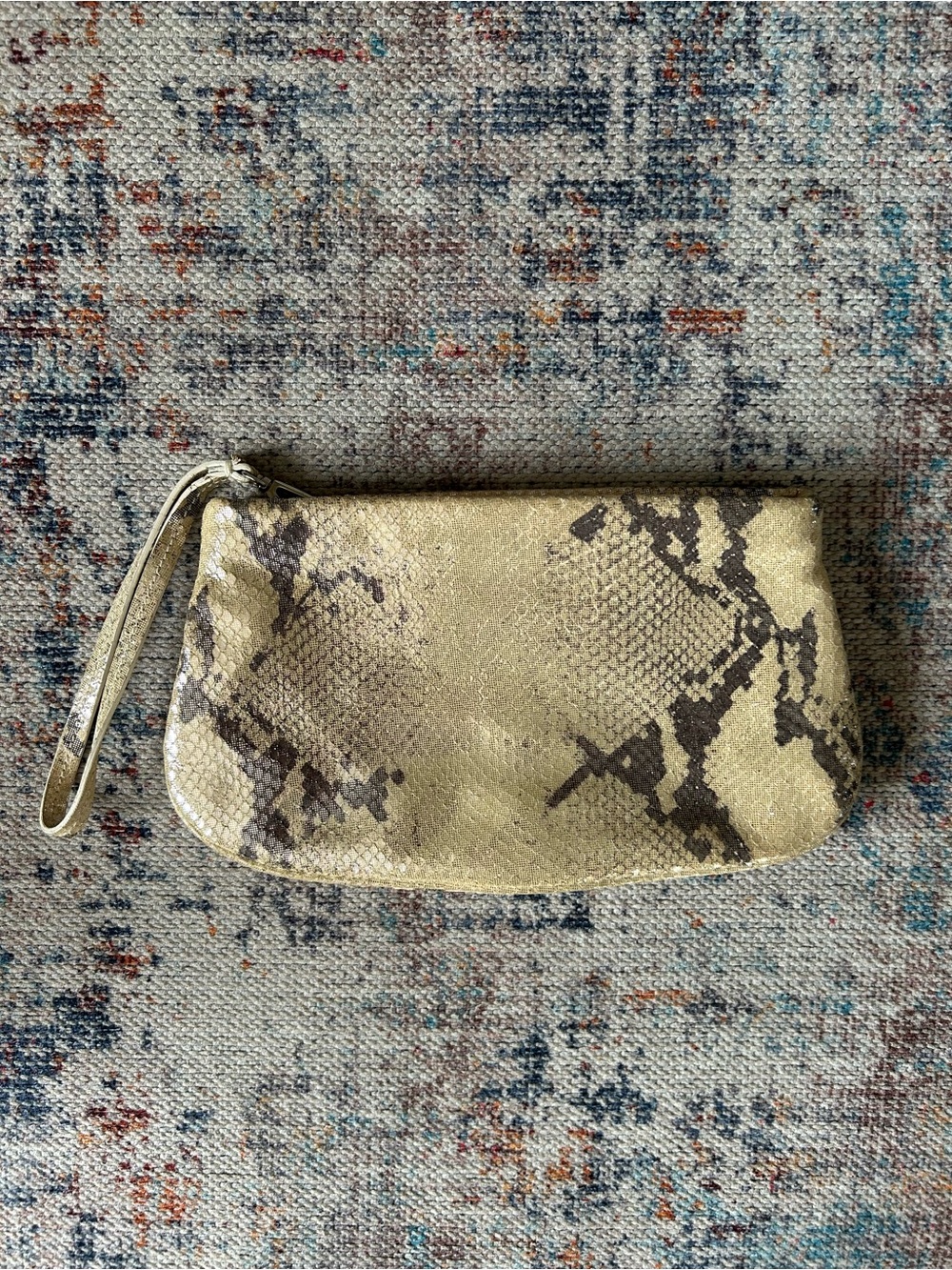 Couture Donald J Pliner Made in Italy Snakeskin Embossed Leather Wristlet Clutch